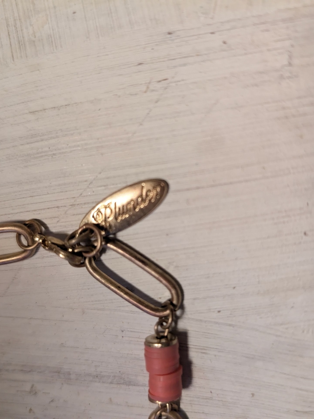 Plunder Gold-Tone Chain Bracelet with Coral Orange Discs - Picture 6 of 11